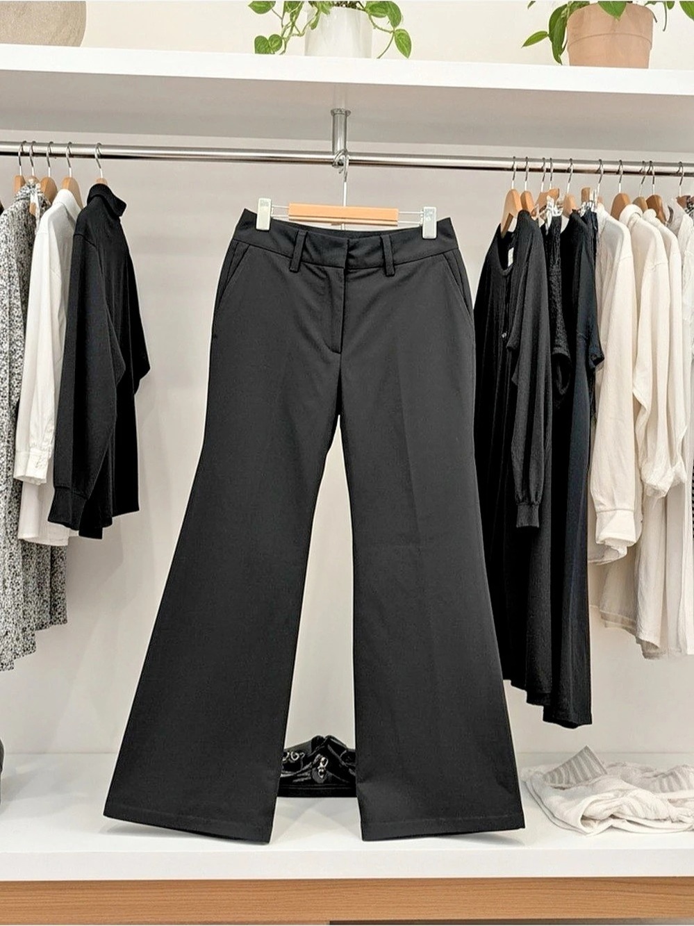 Benbasset Black Flare Pants, 1 Short
